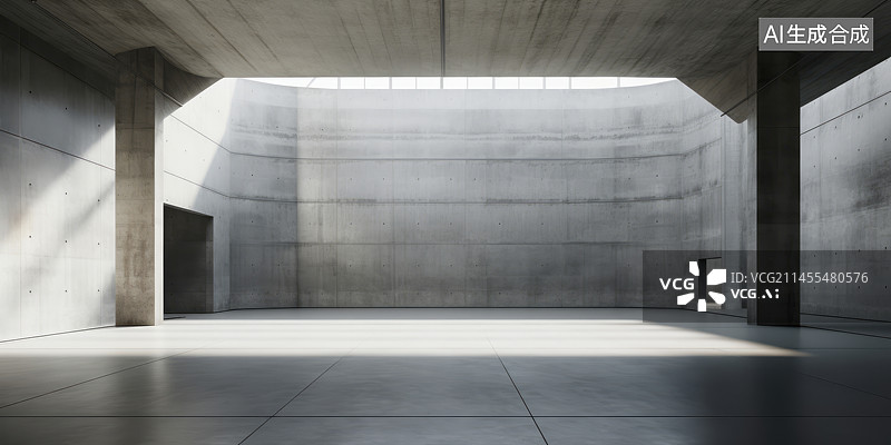 【AI数字艺术】城市现代建筑空间混凝土建筑图片素材