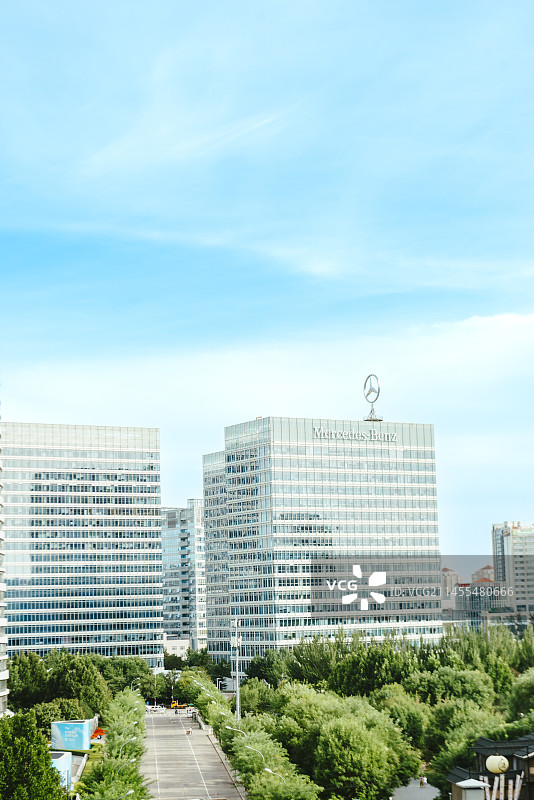 北京望京伯爵城市公园方恒国际大厦梅赛德斯奔驰大厦望京SOHO城市天地线图片素材