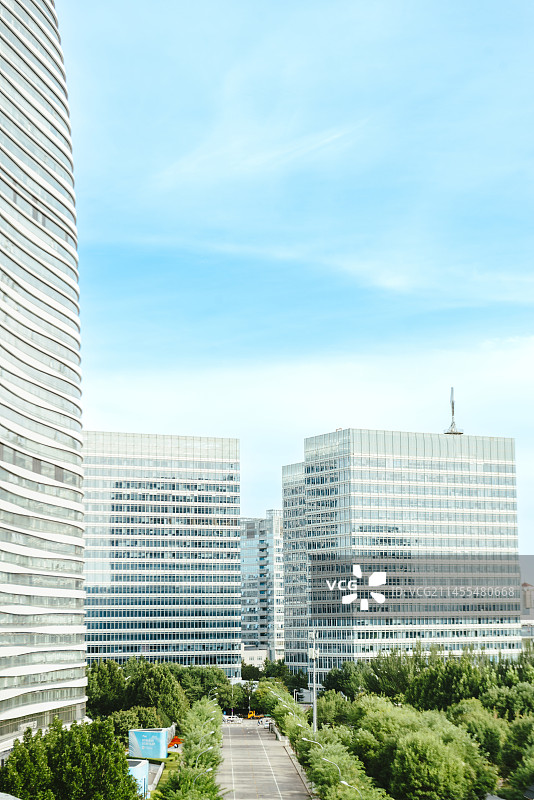 北京望京伯爵城市公园方恒国际大厦梅赛德斯奔驰大厦望京SOHO城市天地线图片素材