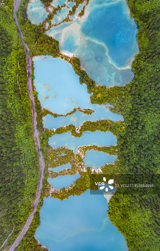 四川九寨沟景区航拍图片素材