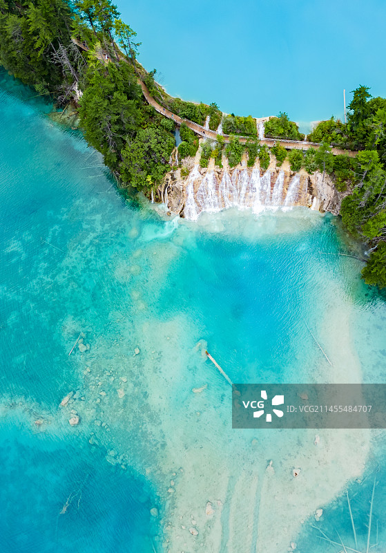 四川九寨沟景区航拍图片素材