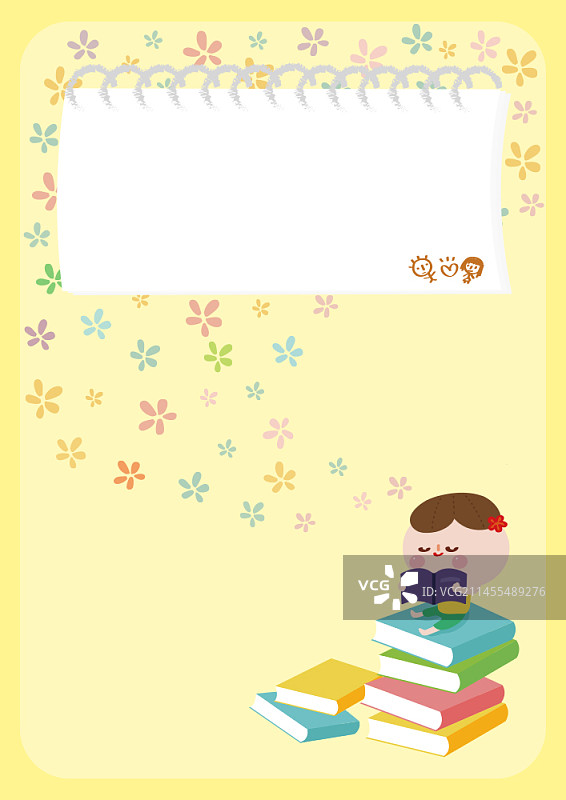 儿童书籍矢量边框插画图片素材