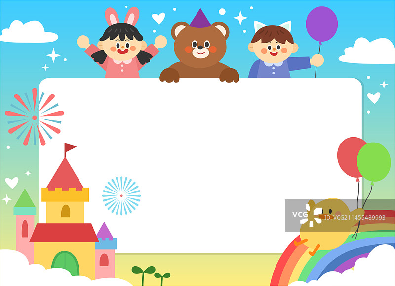 儿童矢量边框插画图片素材