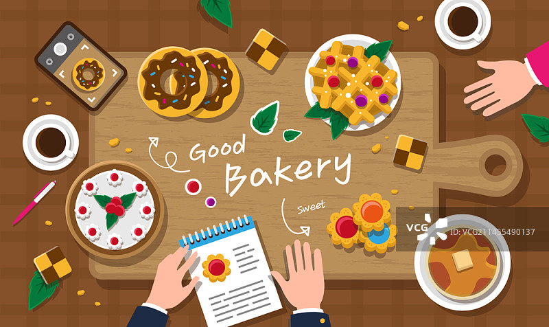 面包店俯视矢量图图片素材
