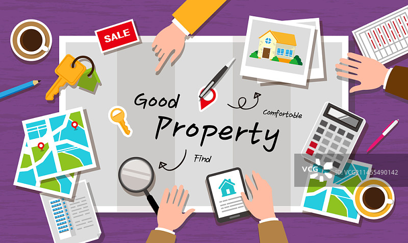 房屋的俯视角度矢量图图片素材