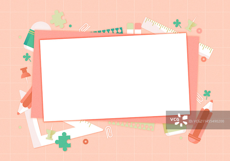 办公用品矢量画框插图图片素材