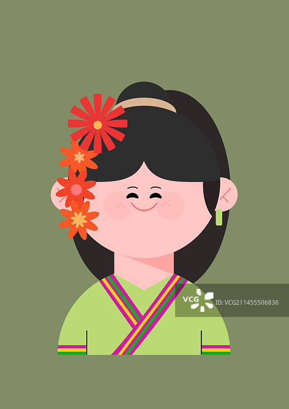 傣族姑娘图片素材