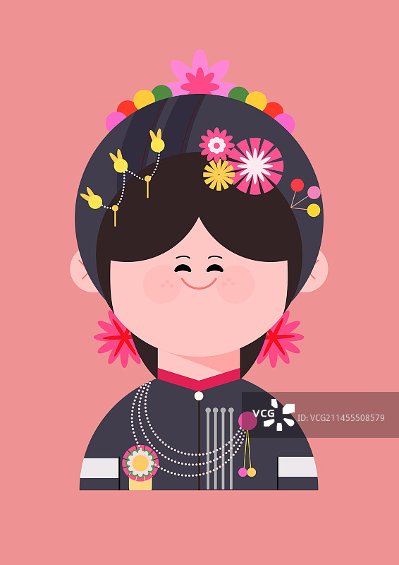 民族人物系列阿昌族姑娘图片素材