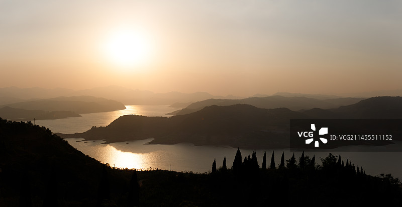 黄河小浪底日落图片素材