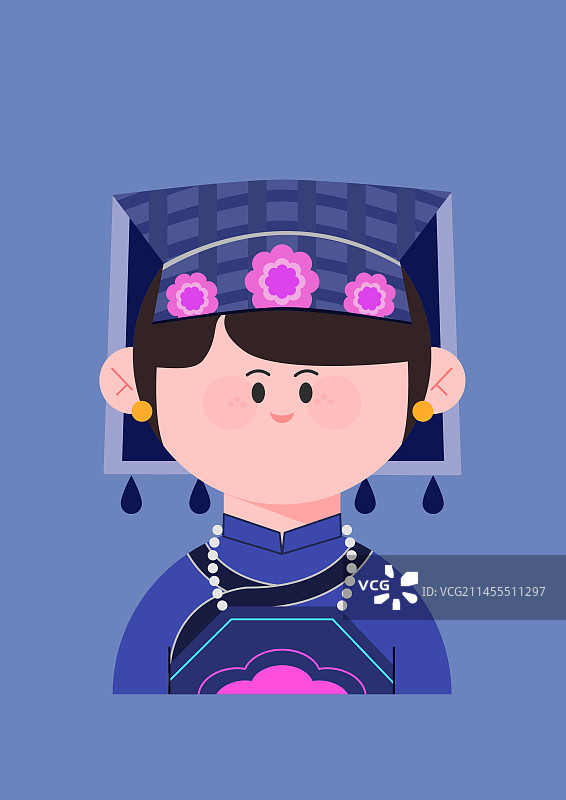 民族人物系列插画布依族姑娘图片素材