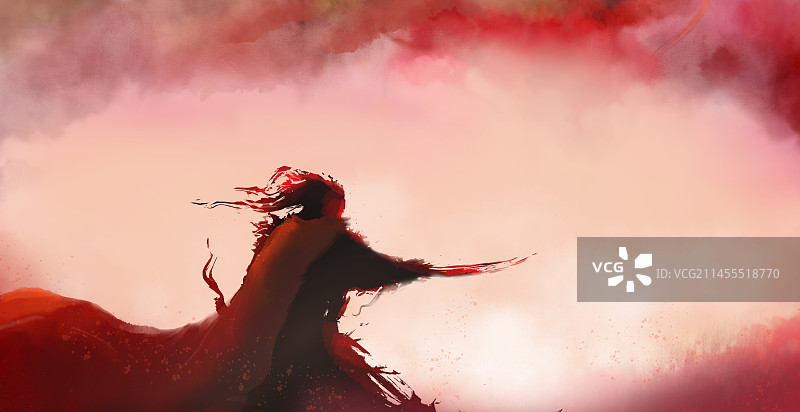 中国风江湖风云侠客横空出世插画图片素材