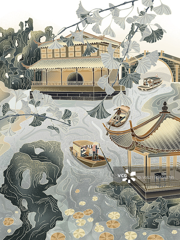 桂林城市插画图片素材