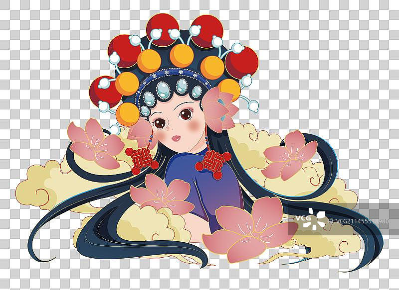 国潮京剧女孩图片素材