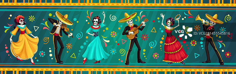 墨西哥亡灵节假日人物图片素材