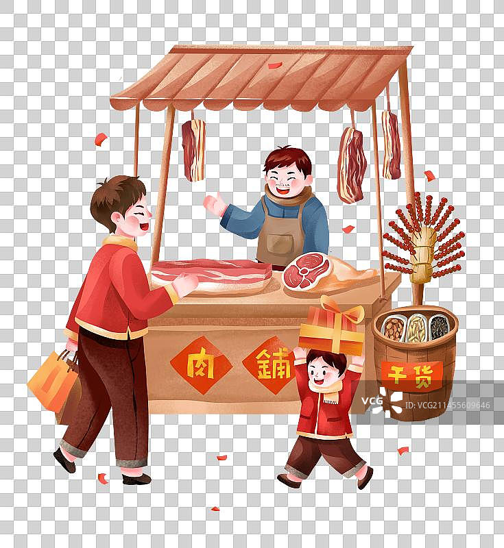 年俗腊月二十六之割年肉图片素材