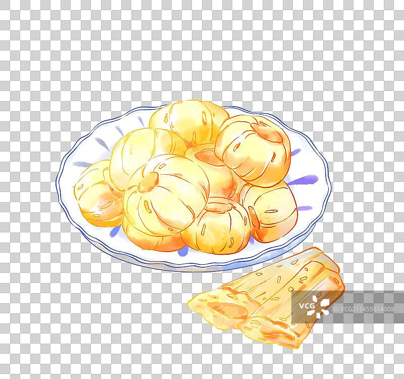 水墨水彩糖瓜粘新年插画免抠元素图片素材