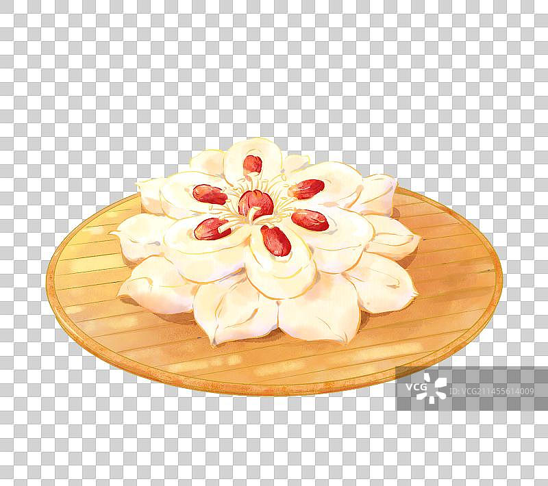 新年蒸枣花馒头的插画图片素材