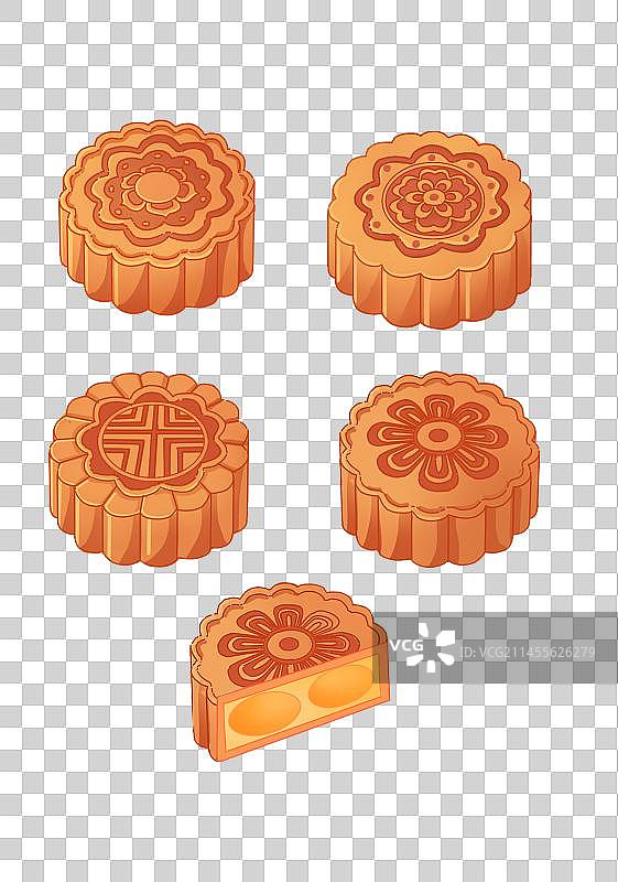 白色背景下的月饼图片素材