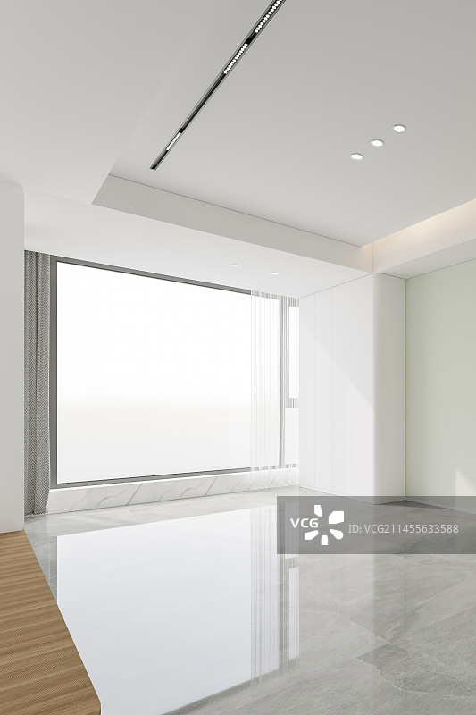 现代风格住宅客厅阳台窗帘图片素材