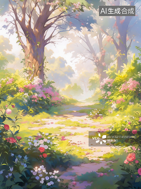 【AI数字艺术】24节气插画，立春，雨水，惊蛰，春分，清明，谷雨，唯美春天自然风景图片素材