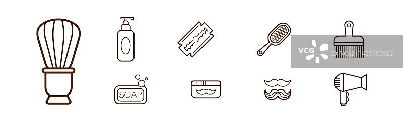 理发店和美发图标及物品图片素材