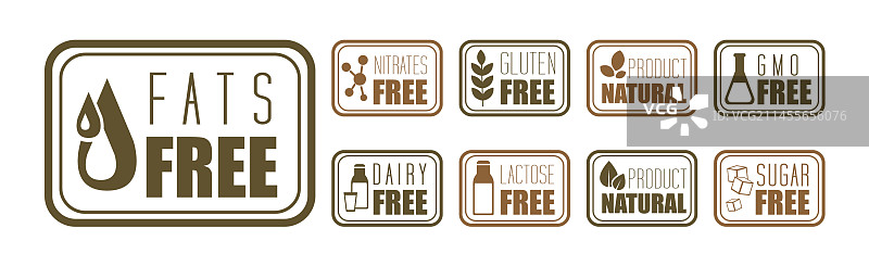 无过敏原图标和产品标志集图片素材