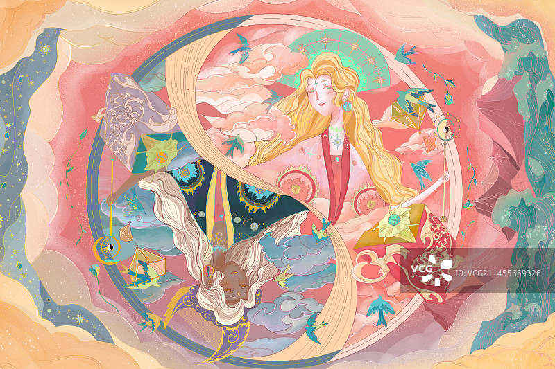 古风插画场景图片素材