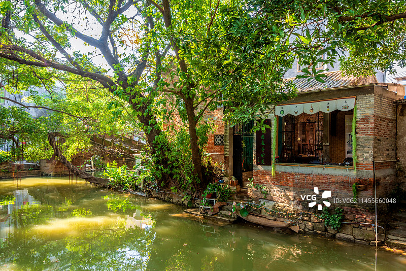 中国广东佛山顺德逢简水乡金鳌桥图片素材