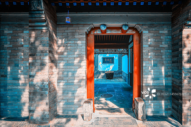 光影中的矛盾故居+北京图片素材