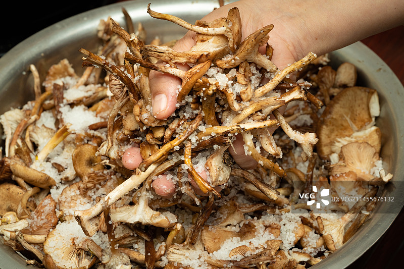 中国东北特色小菜-盐渍蘑菇图片素材