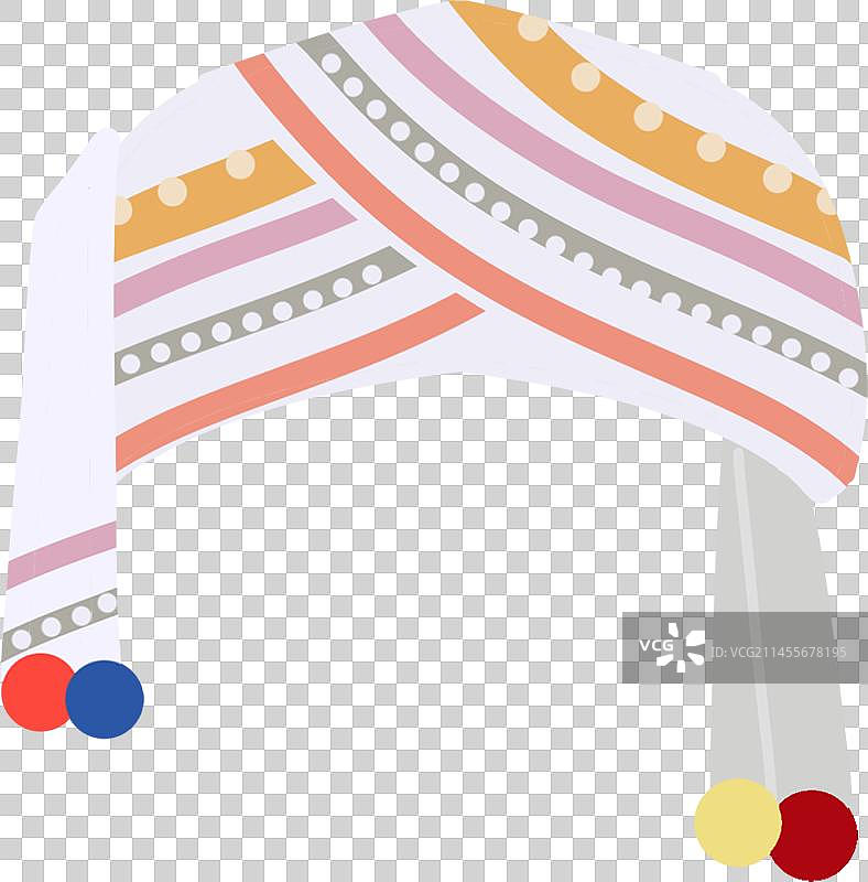 56个民族插画元素扁平白族男帽子图片素材