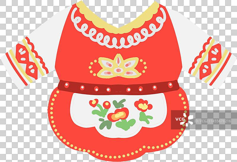 56个民族插画元素扁平白族女上衣裙图片素材