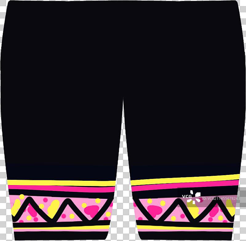 56个民族插画元素扁平布朗族男裤子图片素材