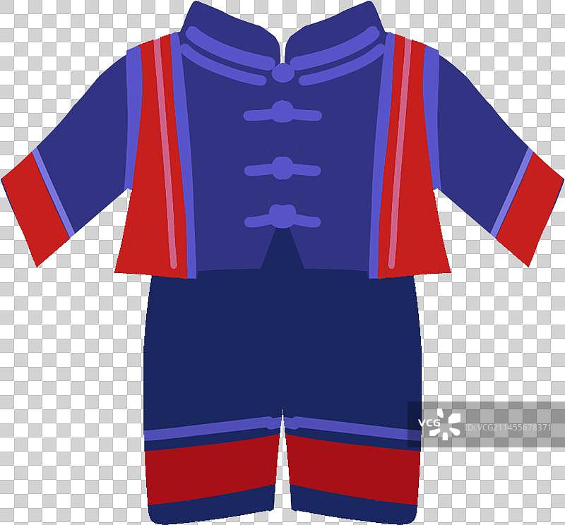 56个民族插画元素扁平毛南族男套装图片素材