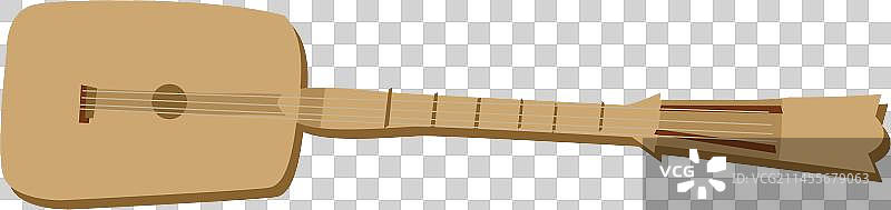 56个民族插画元素扁平布朗族弹琴图片素材