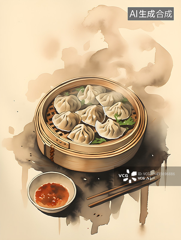 【AI数字艺术】二十四节气之冬至饺子素材图片素材