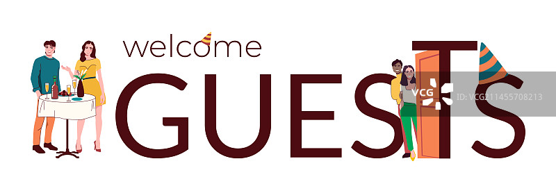 欢迎宾客文字横幅图片素材