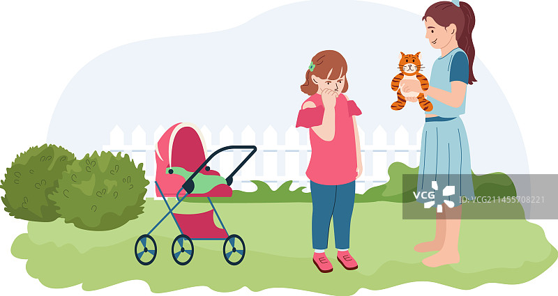 儿童行为扁平概念图片素材