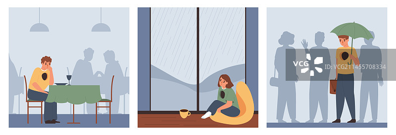 孤独方形构图图片素材