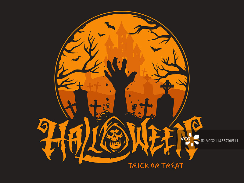 万圣节恐怖节日彩色宣传单图片素材