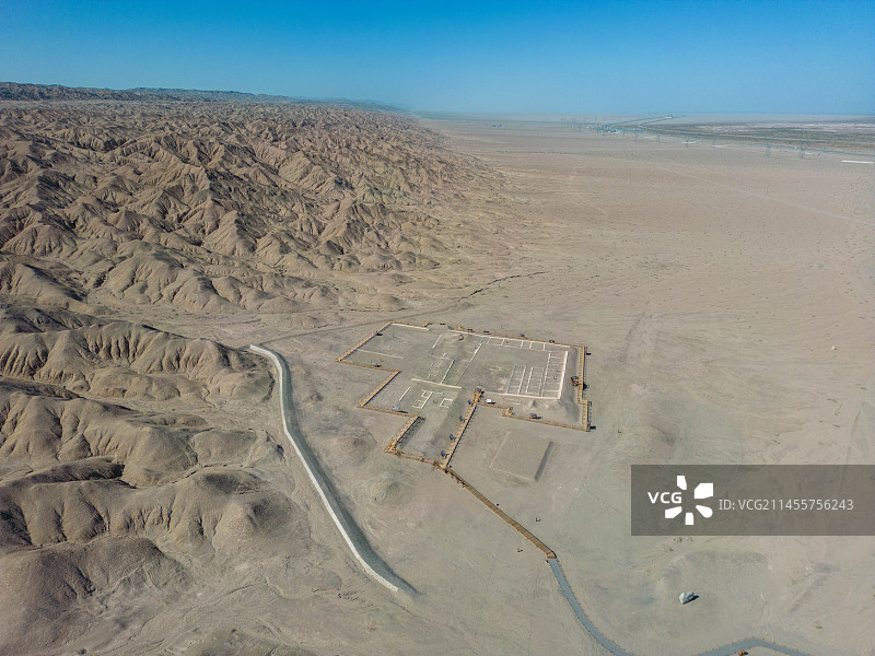 悬泉置遗址航拍图片素材