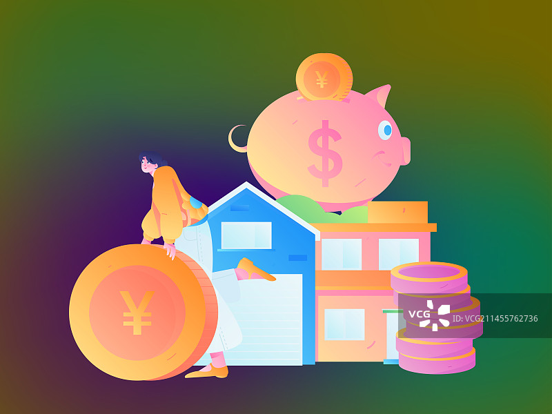 住房贷款扁平矢量概念运营插画图片素材