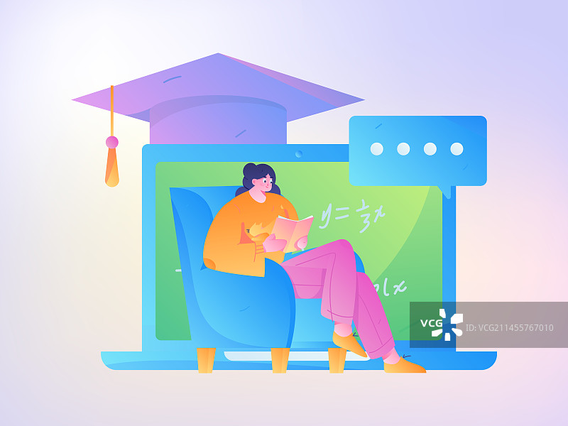 教育学习的人物扁平矢量概念手绘插画图片素材