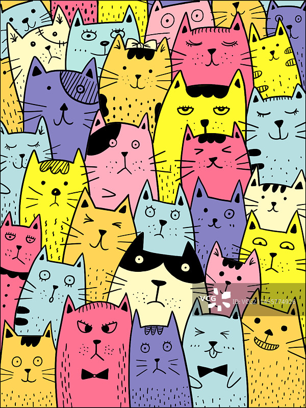 猫咪叠叠乐图片素材