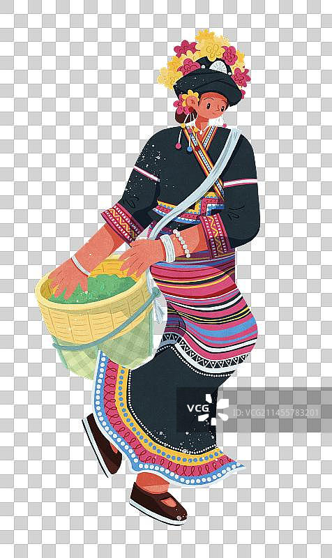 布朗族采茶的女性图片素材