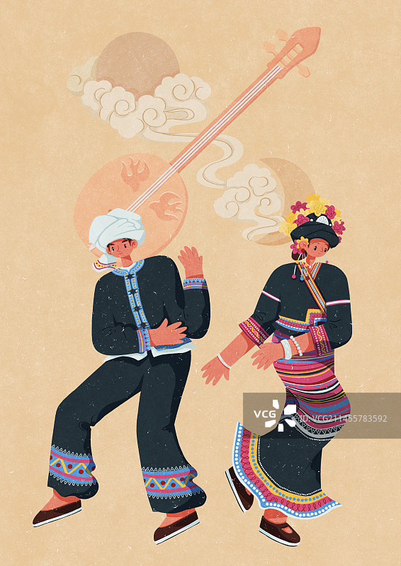 布朗族男女图片素材