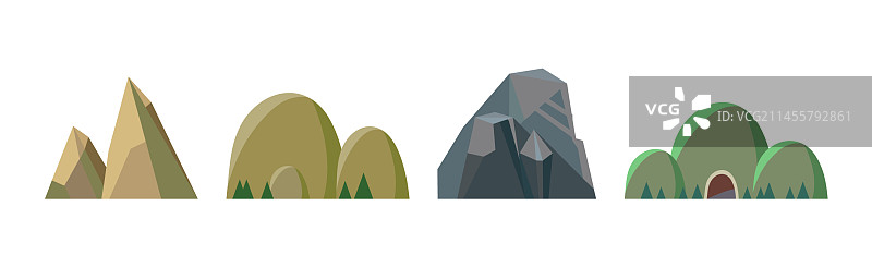 具有高山峰的各种山丘图片素材