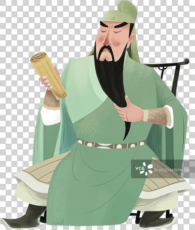 读书的关羽人物元素图片素材