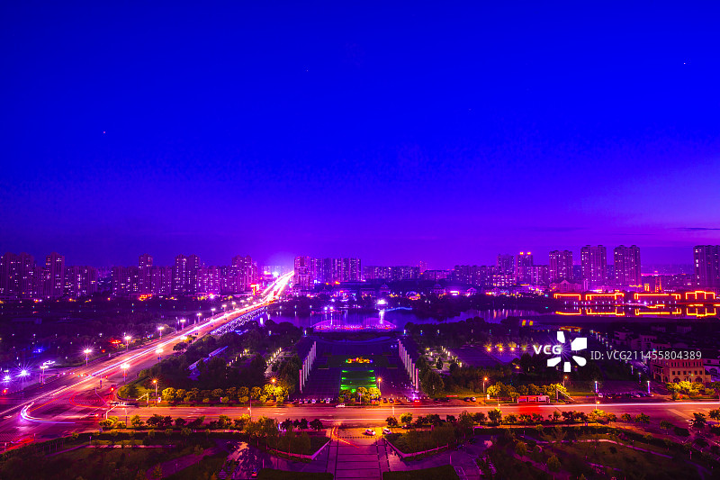 河北滦南城市夜色图片素材