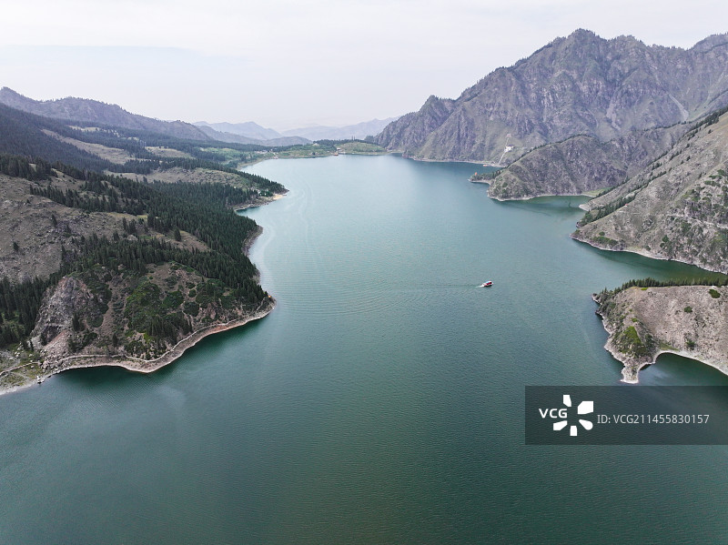 新疆阜康天山天池风光航拍图片素材